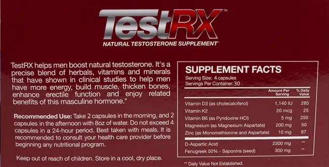 testrx ingredients